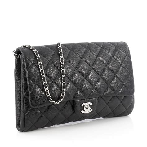 chanel clutch with chain caviar.